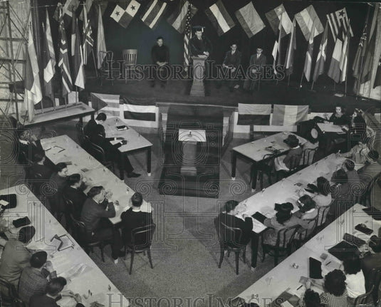 1945 Mock peace parley at Cathedral high school, Milwaukee-Historic Images