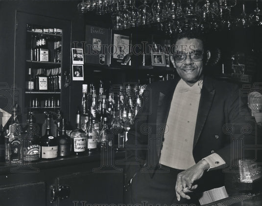 1992 Everett Moore posing for his birthday at Boobie's Place-Historic Images