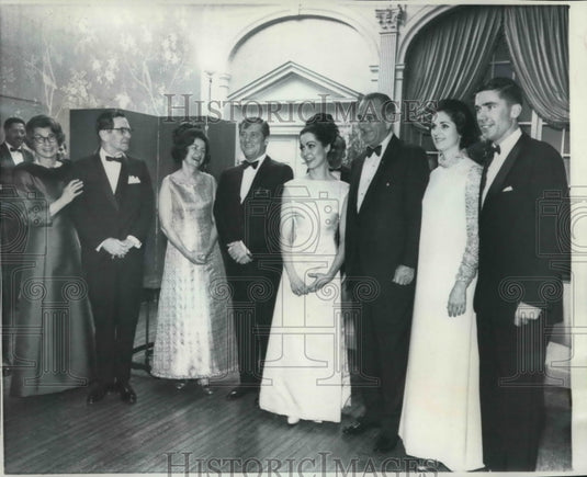 1967 Lynda Johnson & Charles Robb with dinner rehearsal members-Historic Images
