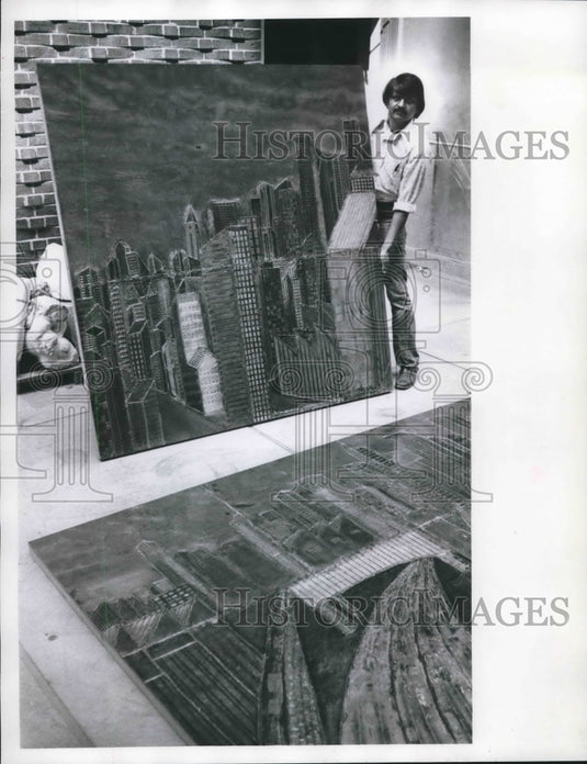 1974 Press Photo Artist Narendra Patel of University of Wisconsin-Milwaukee - Historic Images