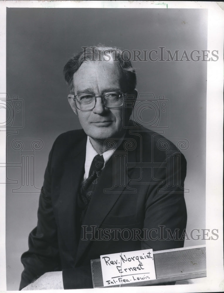 1974 Press Photo Ernest Norquist, Pastor, Bethany Presbyterian Church Milwaukee - Historic Images