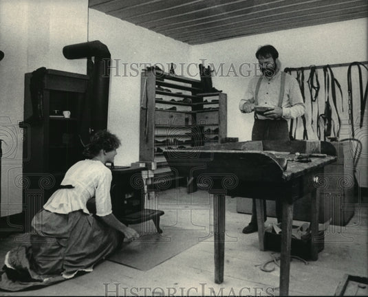 1984 Press Photo Old Wall Wisconsin shop of Jill Horace - mjb55012 - Historic Images