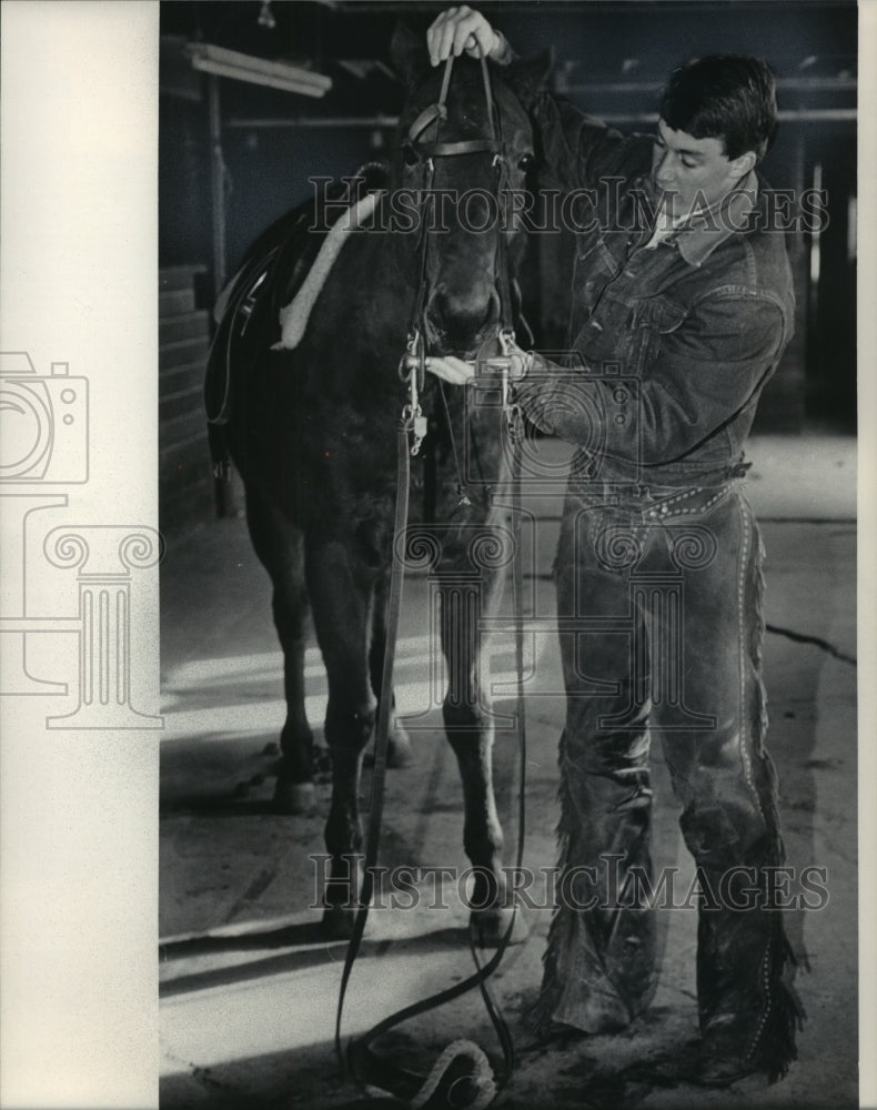 1986 Press Photo Tom Huber, Univ of Virginia All American polo player - Historic Images