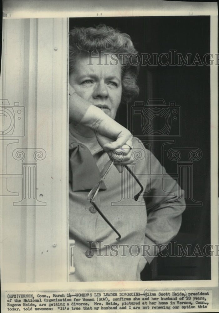 1972 Press Photo Wilma Scott Heide, President National Organization for Women-Historic Images