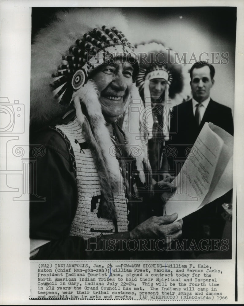 1966 Press Photo Chief Mon-gon-zah, North American Indian Tribes - mjb55222 - Historic Images