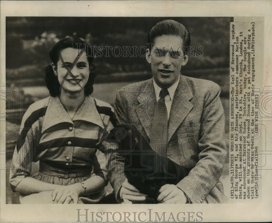 1949 Press Photo Earl of Harewood & Marion Stein to wed, St Marks Church, London-Historic Images