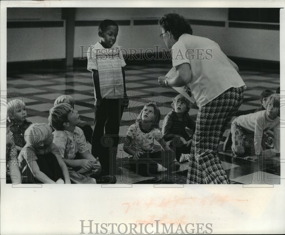 1977 Eric Jones Shyly Answers Question at Meadowview School - Historic Images