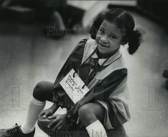 1977 Stephanie James at Shepard Hills Elementary Oak Creek Wisconsin - Historic Images
