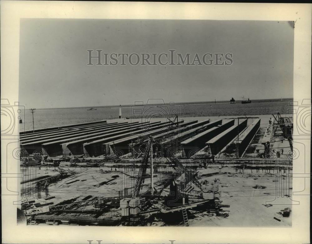 1935 Press Photo Milwaukee Sewage Plant under construction - mjb56362 - Historic Images