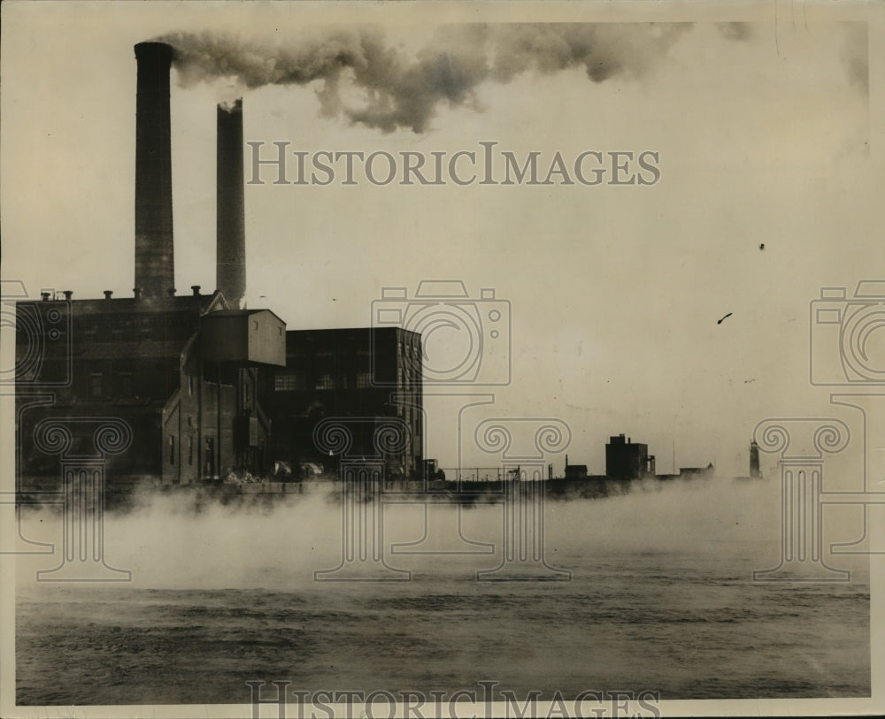 1933 Press Photo Exterior view of the Milwaukee Sewage Disposal Plant. - Historic Images