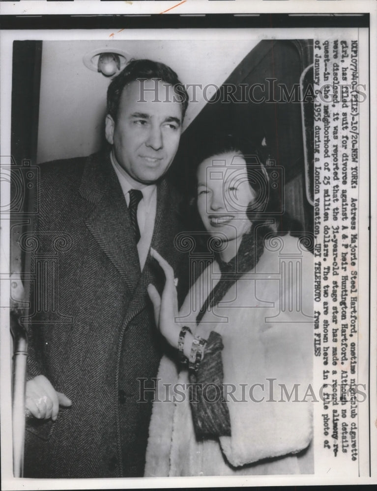 1960 Press Photo Marjorie Steel Hartford files for divorce against her husband - Historic Images