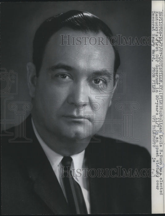 1967 Gov. Louie B. Nunn, KY, first elected Republican in 20 years. - Historic Images
