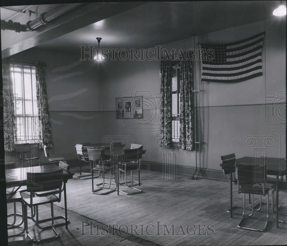 1956 Press Photo Boys&#39; Recreation Room Milwaukee County Detention Home - Historic Images