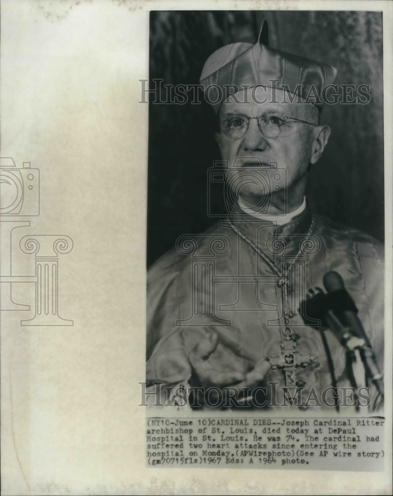 1967 Press Photo Joseph Cardinal Ritter, archbishop of St. Louis - Historic Images