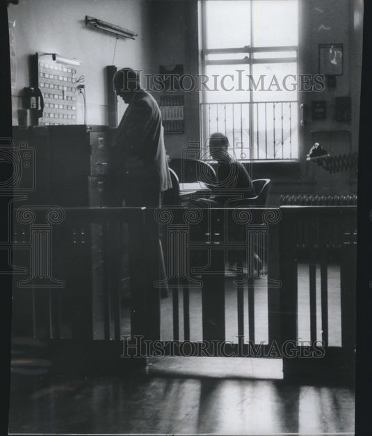 1956 Press Photo Fred Schwarze and Leo J. Lemanczyk, Milwaukee Detention Home-Historic Images