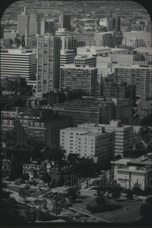 1984 Aerial view of Milwaukee skyline - Historic Images