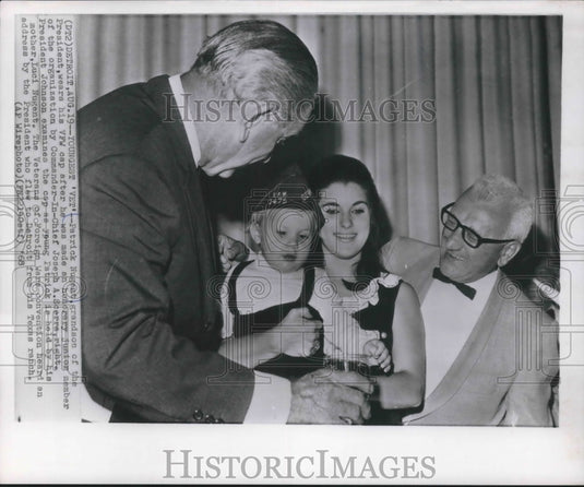1968 Press Photo Patrick Nugent, grandson of President Johnson wearing VFW cap - Historic Images
