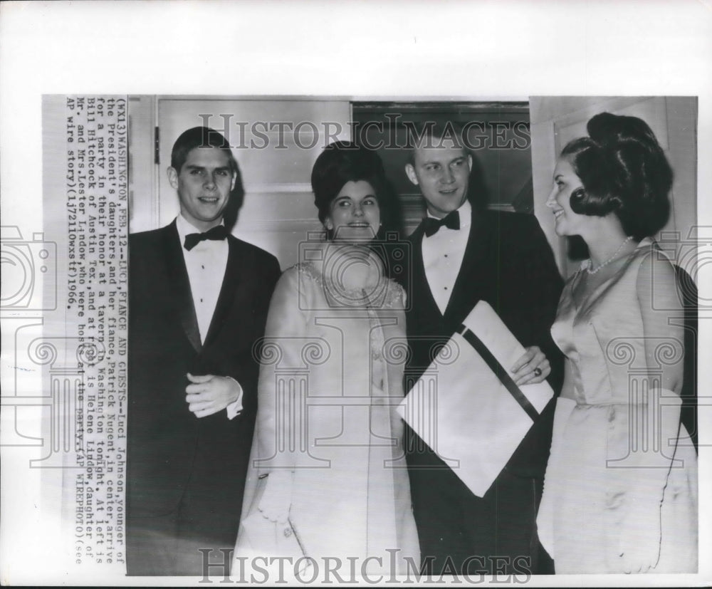 1966 Press Photo Luci Johnson and Patrick Nugent Georgetown prenuptial party - Historic Images