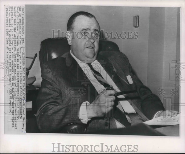 1966 Richard Reuter, in office,quits Food For Peace post, Washington ...