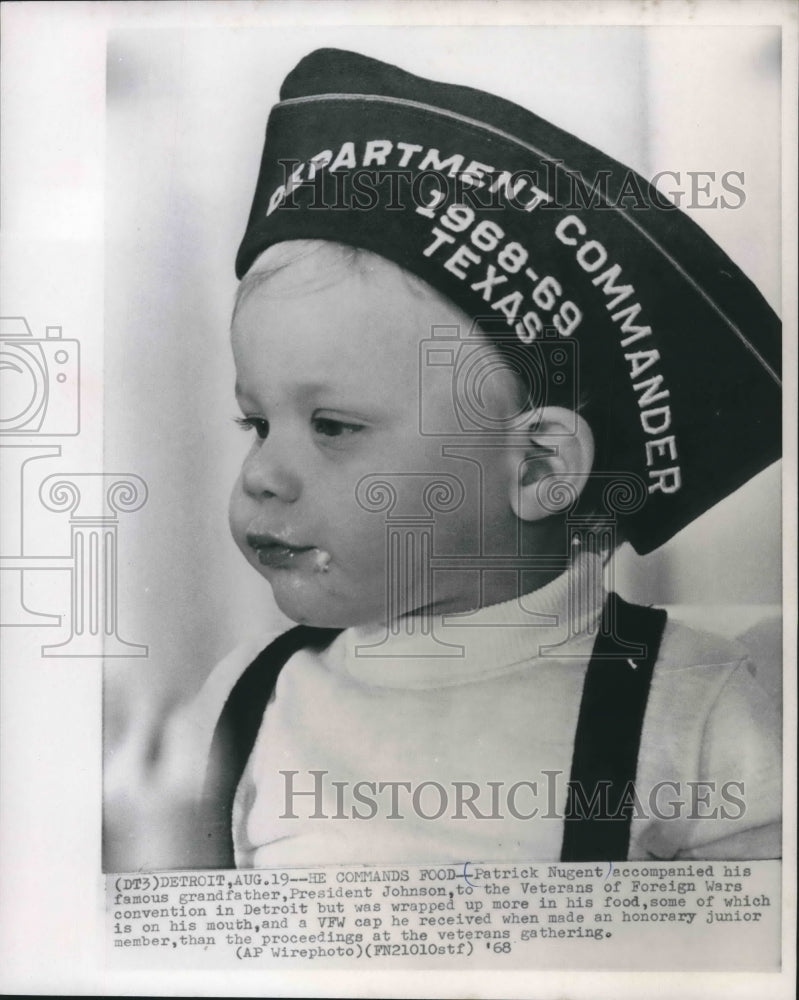 1968 Press Photo President Johnson Grandson at Foreign Wars Veterans Convention- Historic Images
