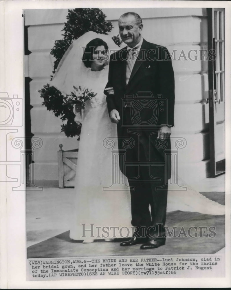 1966 Luci Johnson with father President Johnson before marriage-Historic Images