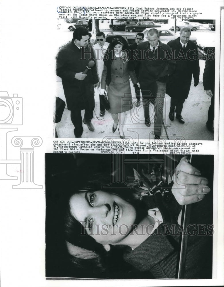 1965 Press Photo Luci Johnson, Patrick Nugent at St. Bartholomew Catholic Church - Historic Images