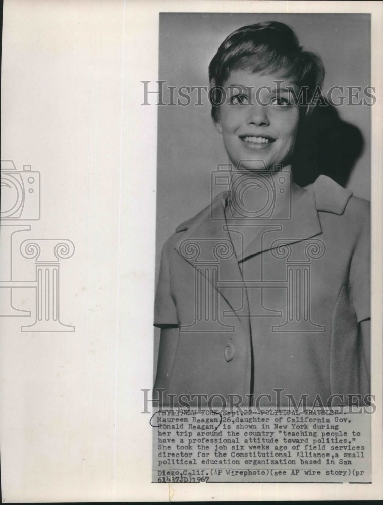 1967 Press Photo Maureen Reagan is a political traveler, New York - mjb61651 - Historic Images