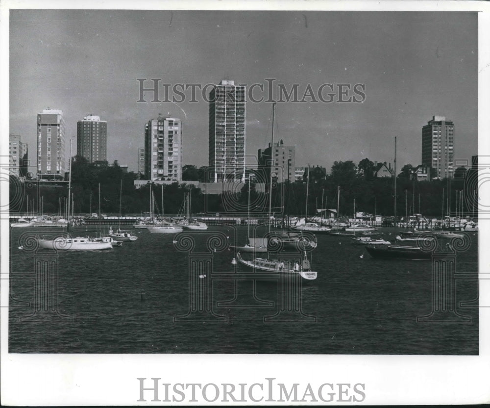 1977 Boats and Yachts On Lake Michigan Near Milwaukee, Wisconsin - Historic Images