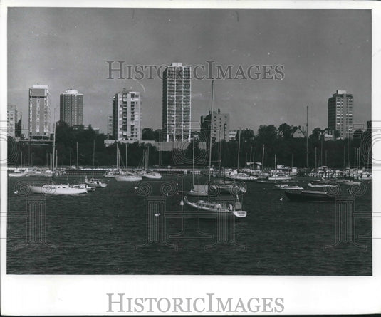 1977 Boats and Yachts On Lake Michigan Near Milwaukee, Wisconsin - Historic Images