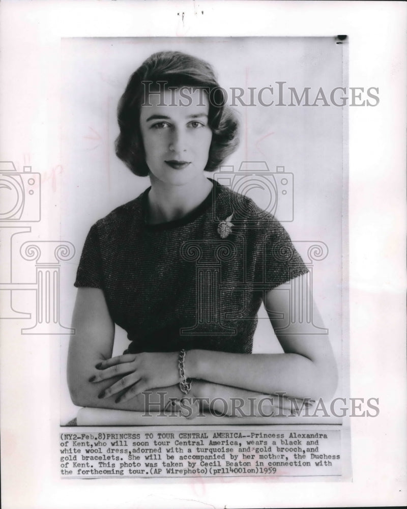 1959 Press Photo Princess Alexandra of Kent, to tour Central America. - Historic Images