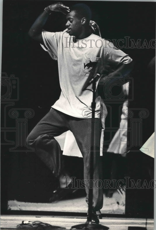1988 North Division High School's Tracy Thomas practicing, Milwaukee-Historic Images