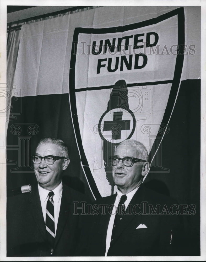 1967 Press Photo Red Feather Executives, Joseph F Heil &amp; Donald A Slichter - Historic Images