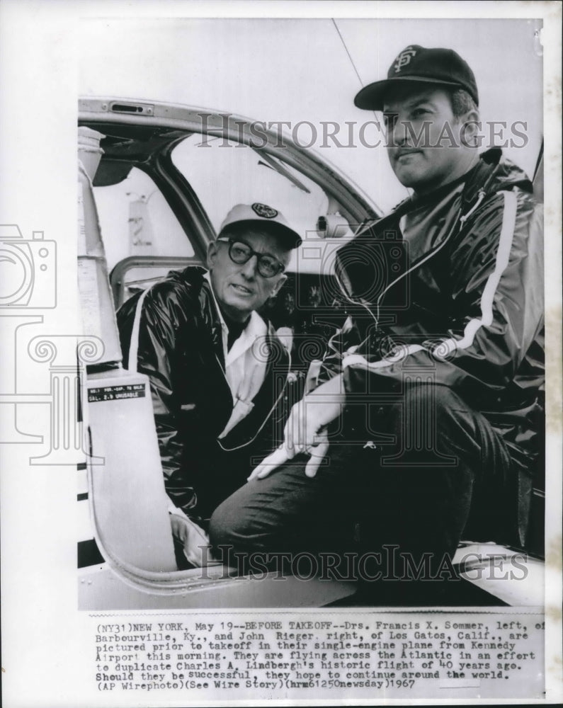 1967 Drs. Francis Sommer and John Rieger At On a Single Engine Plane-Historic Images