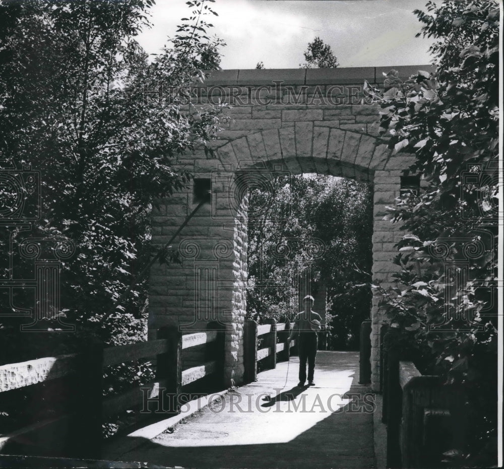 1960 Press Photo Young Fisherman on Bridge in Hoyt Park - mjb62251 - Historic Images