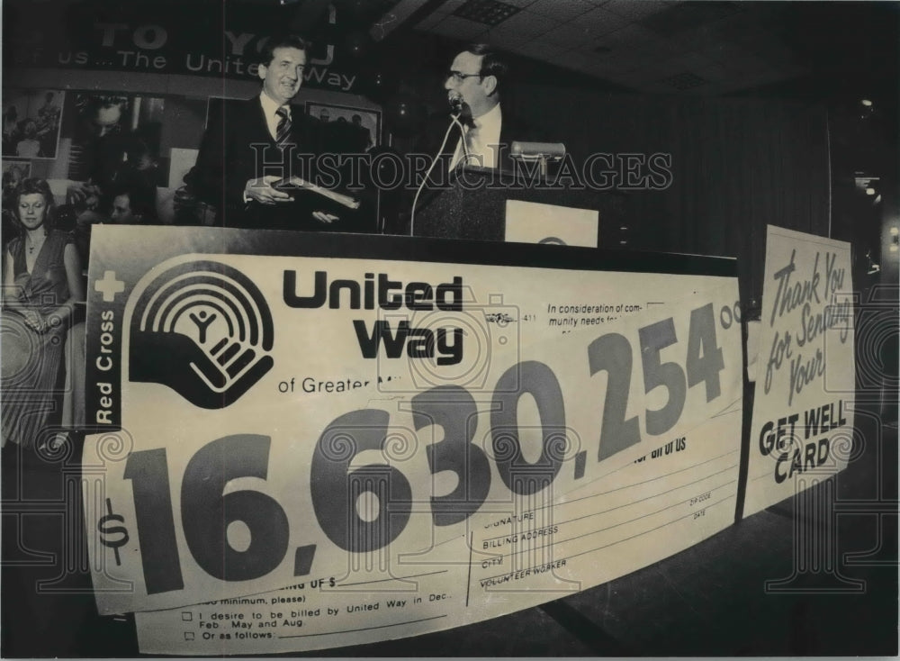 1982 James Howard and John Murray, United Way Fund Drive - Historic Images