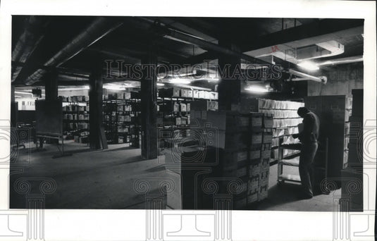 1990 Files fill basement of Children's Court Center in Wauwatosa - Historic Images
