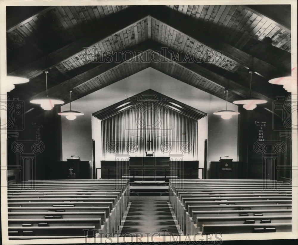 1956 Press Photo Sanctuary of Immanuel Lutheran church, Brookfield, Wisconsin-Historic Images