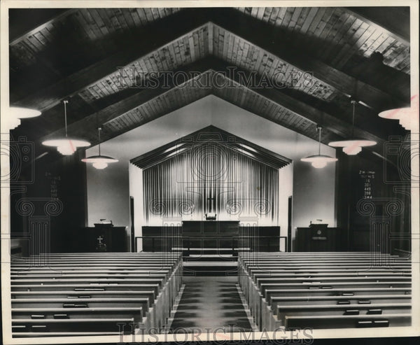 1956 Press Photo Sanctuary of Immanuel Lutheran church, Brookfield, Wi