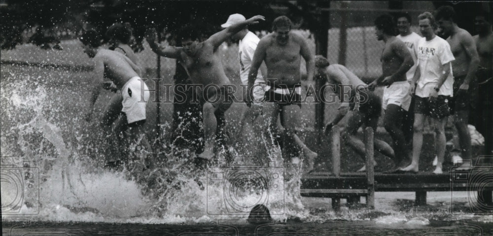 1994 Taking the plunge into New Year. Mukwonago - Historic Images