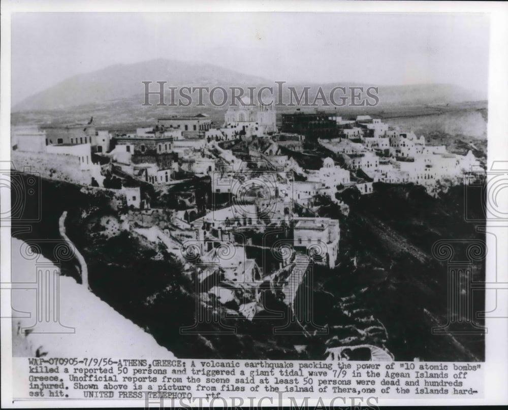 1956 Press Photo Island of Thera after earthquake and tidal wave - mjb63530- Historic Images