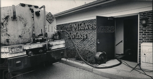 1986 Gasoline Pump at Great Midwest Savings & Loan Association - Historic Images