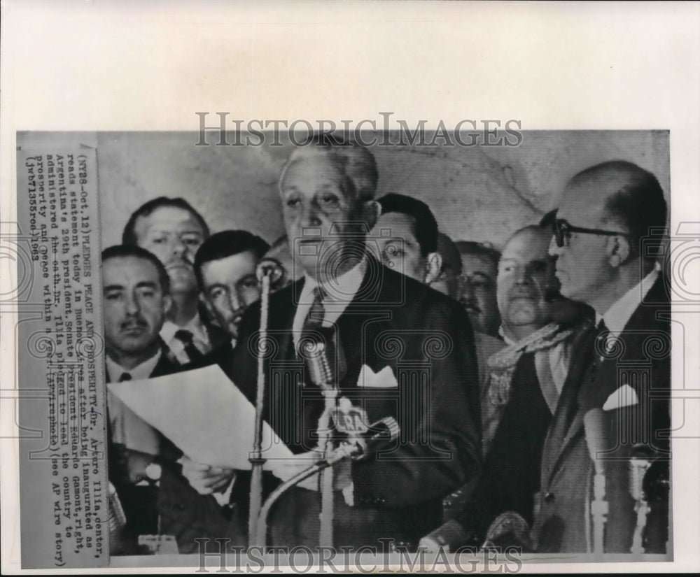 1963 Press Photo Argentina gets its 29 president, Dr. Artero Illia. Buenos Aires - Historic Images