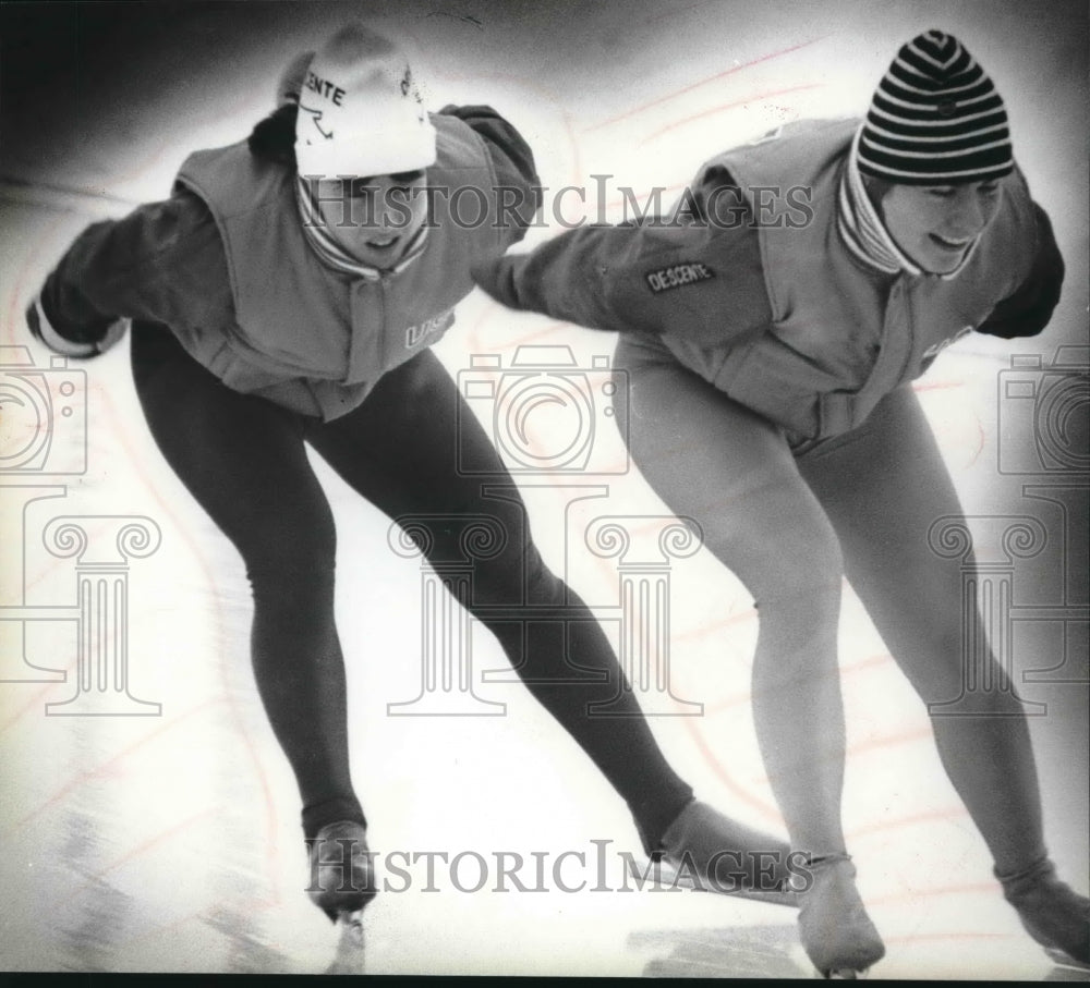 1982 Press Photo Sheila Young Ochowicz at the "76 Olympics and now - mjb63891 - Historic Images