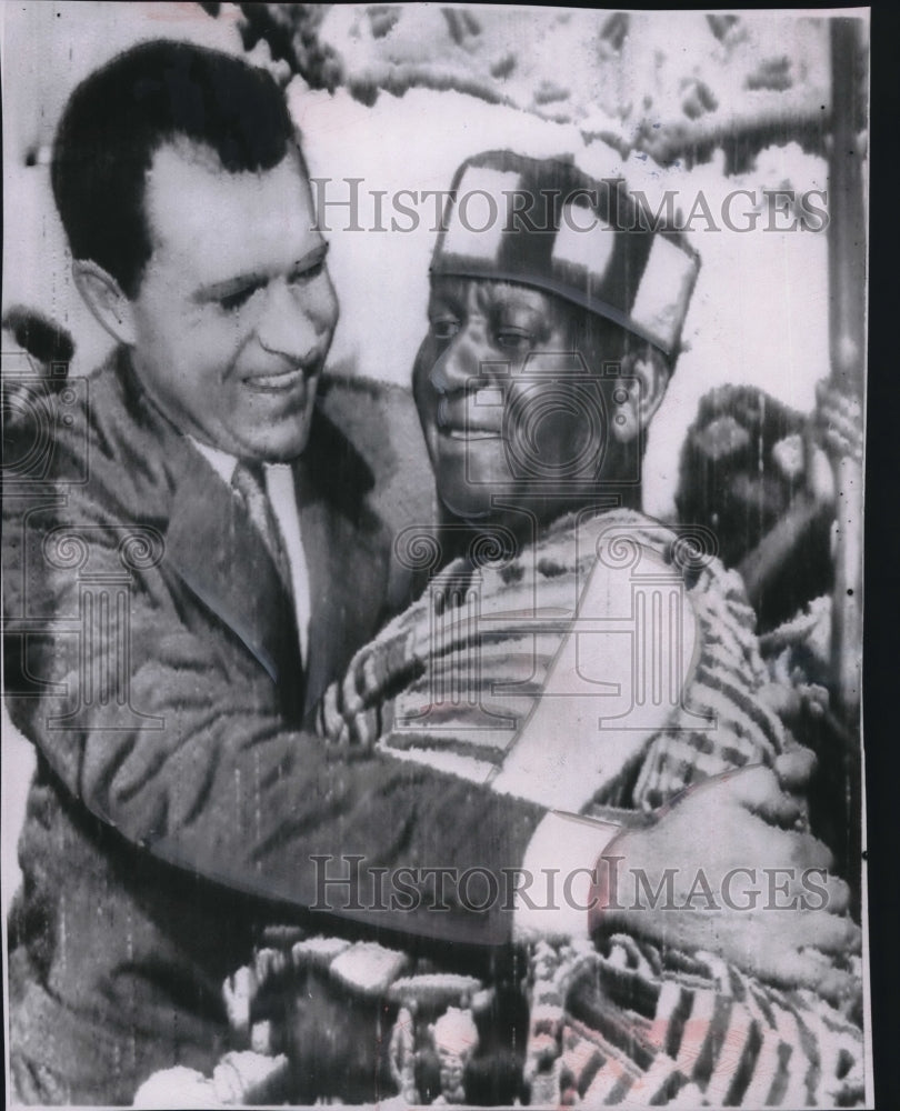 1957 Vice-President Nixon & Chief Osae Dyan II in Accra Ghana Africa-Historic Images