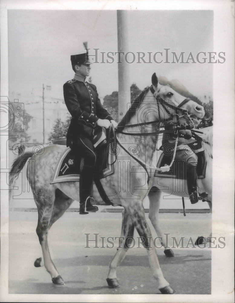 1957 Press Photo Crown Prince Constantine at Greek Independence Parade, Athens - Historic Images