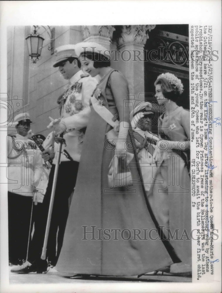 1965 Press Photo King Constantine and Queen Anne-Marie of Greece, Athens - Historic Images