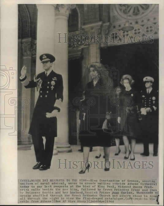 1964 Members of the Greek Royal Family, funeral of King Paul, Athens-Historic Images