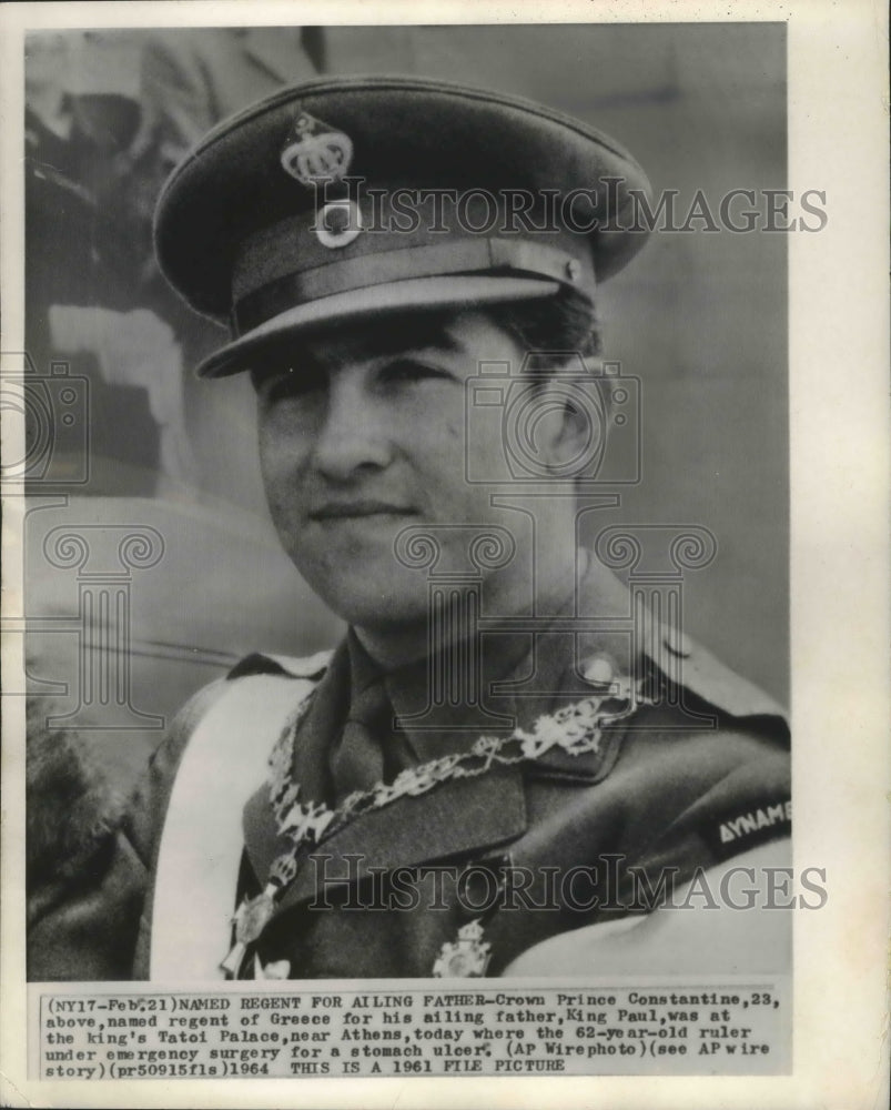 1961 Press Photo Crown Prince Constantine named regent of Greece - mjb64771-Historic Images