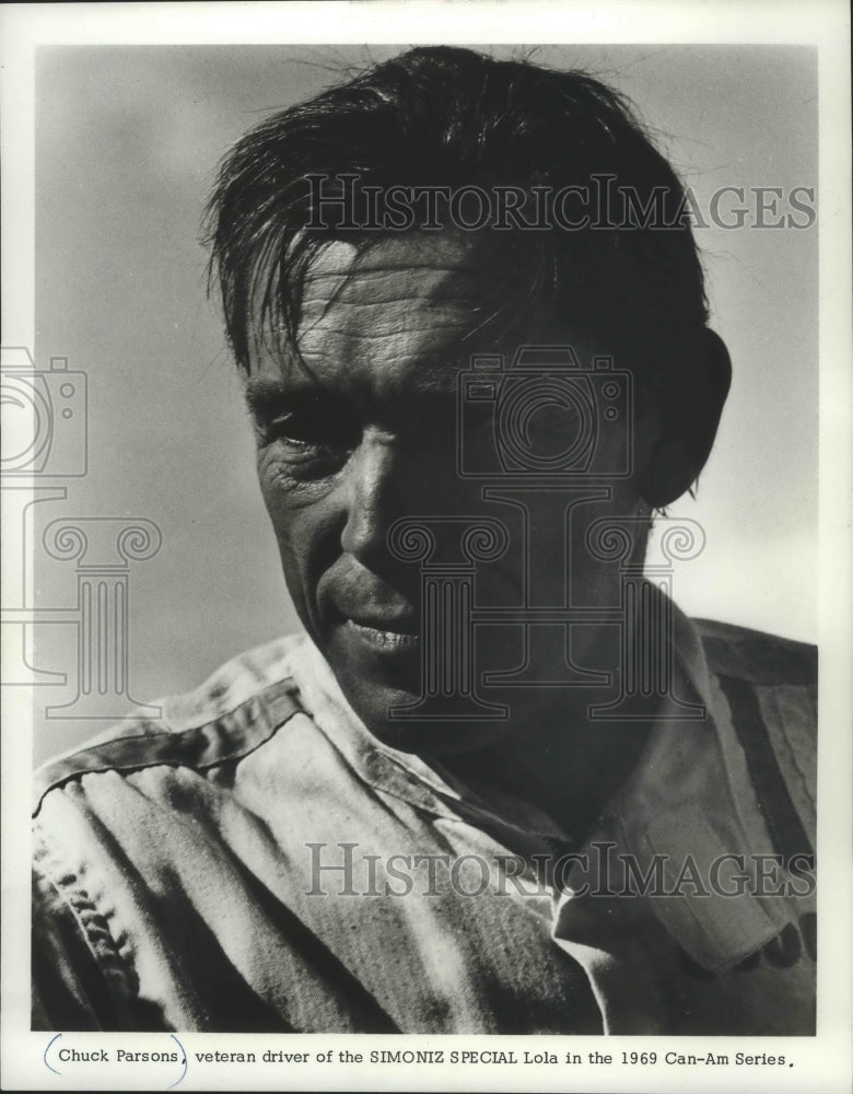 1969 Press Photo Portrait of Veteran Can-am Driver Chuck Parsons - mjb65121-Historic Images