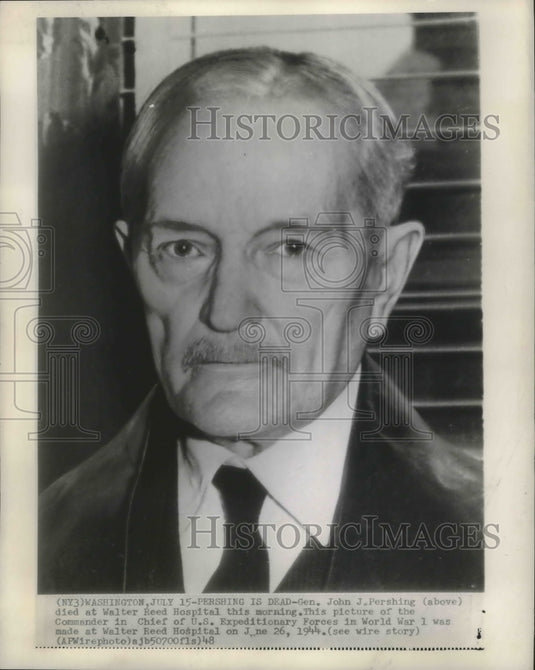1944 Press Photo General John J Pershing at Walter Reed Hospital - mjb65133 - Historic Images